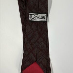 Stefano Brown and Red Geometric Tie
